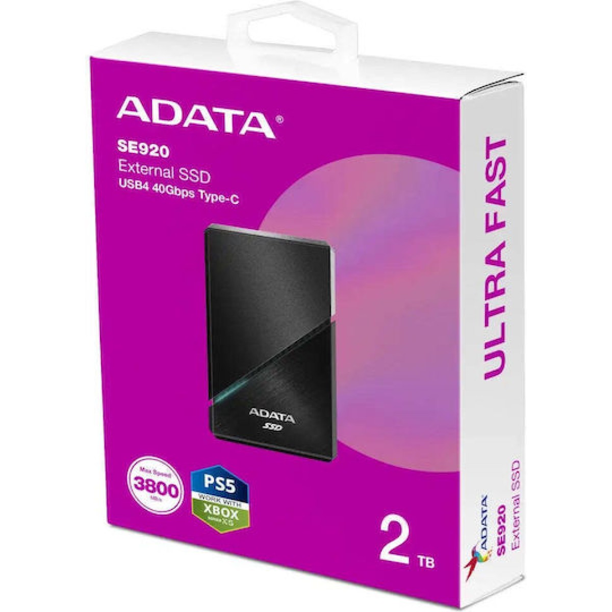 Adata Elite SE920 USB-C Εξωτερικός SSD 4TB Μαύρο