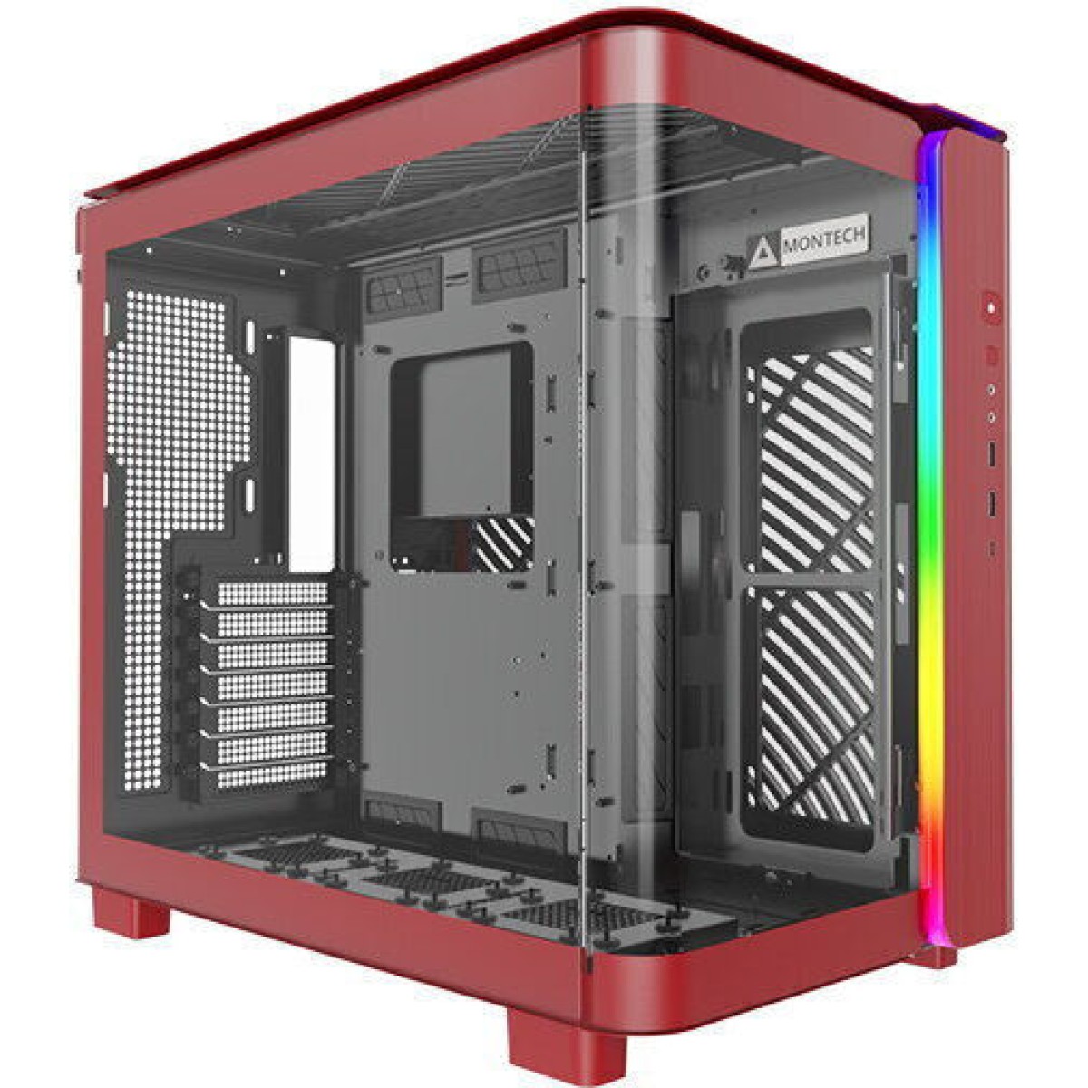Montech King 95 Midi Tower Κουτί Υπολογιστή με Πλαϊνό Παράθυρο Κόκκινο