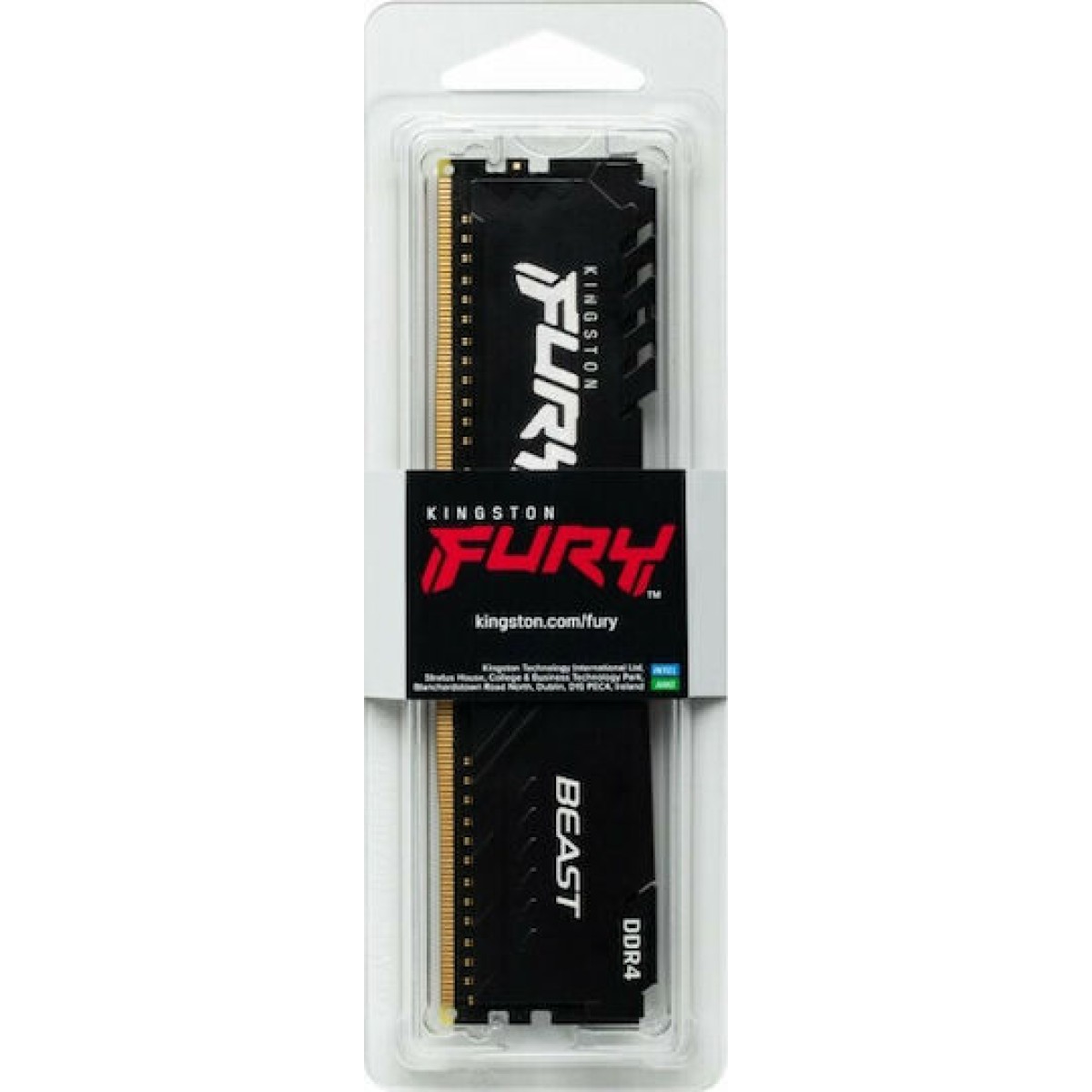 Kingston Fury Beast DDR4 32GB RAM με 2x16GB Modules και Ταχύτητα 3600 για Desktop