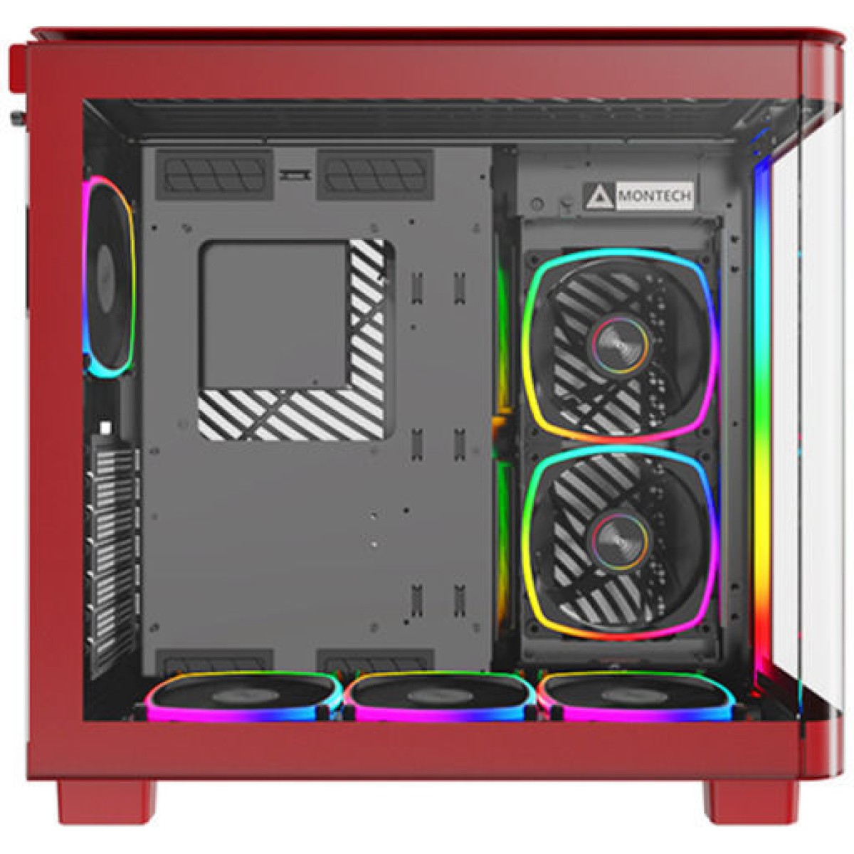 Montech King 95 Pro Midi Tower Κουτί Υπολογιστή με Πλαϊνό Παράθυρο Κόκκινο