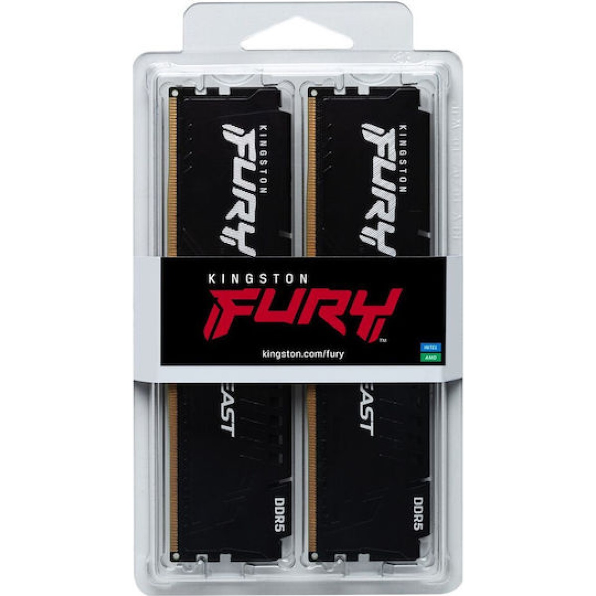 Kingston Fury Beast DDR5 32GB RAM με 2x16GB Modules και Ταχύτητα 5600 για Desktop