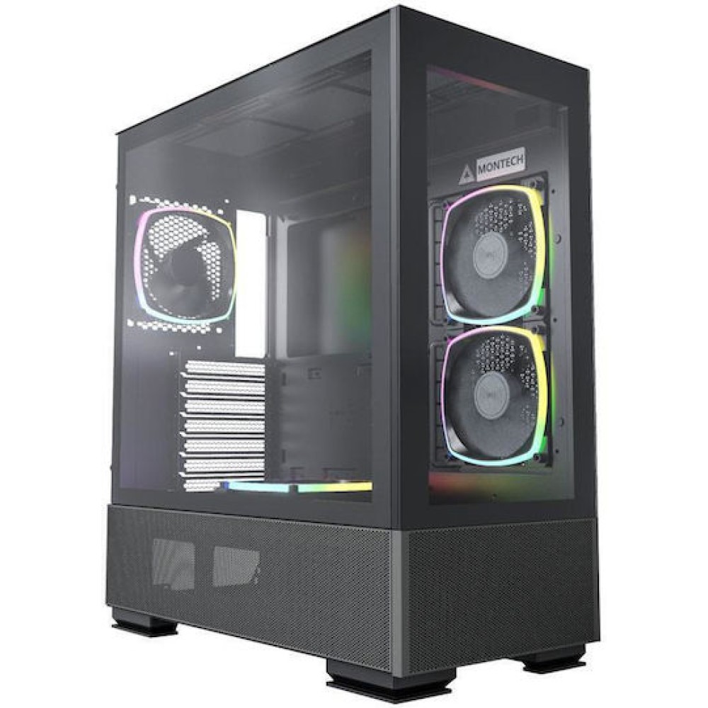 Montech Sky Two Gaming Midi Tower Κουτί Υπολογιστή με RGB Φωτισμό Μαύρο