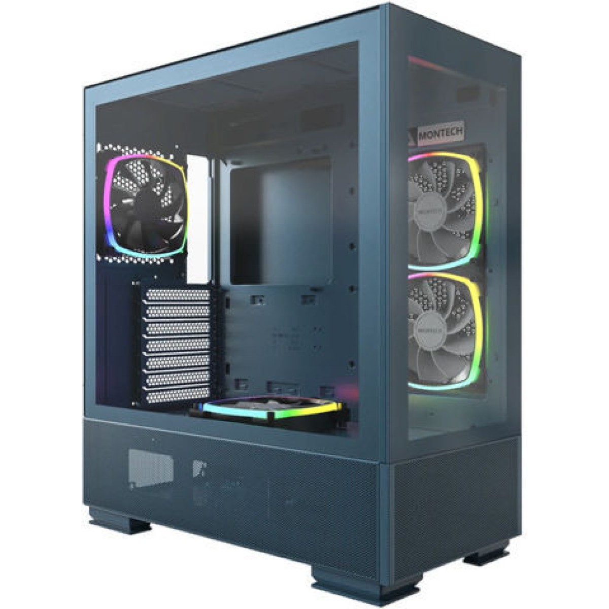 Montech Sky Two Gaming Midi Tower Κουτί Υπολογιστή με Πλαϊνό Παράθυρο και RGB Φωτισμό Μπλε