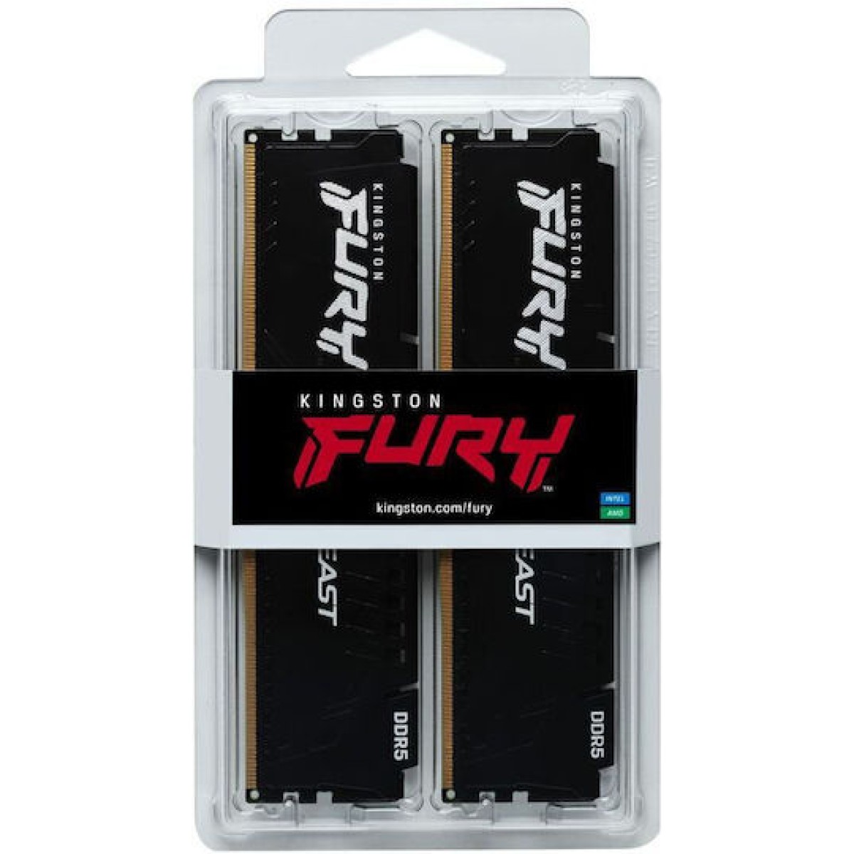 Kingston Fury Beast DDR5 16GB RAM με 2x8GB Modules και Ταχύτητα 6000 για Desktop