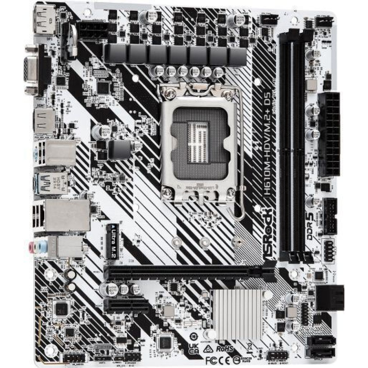 ASRock H610M-HDV/M.2+ D5 Motherboard Micro ATX με Intel 1700 Socket 90-MXBM50-A0UAYZ