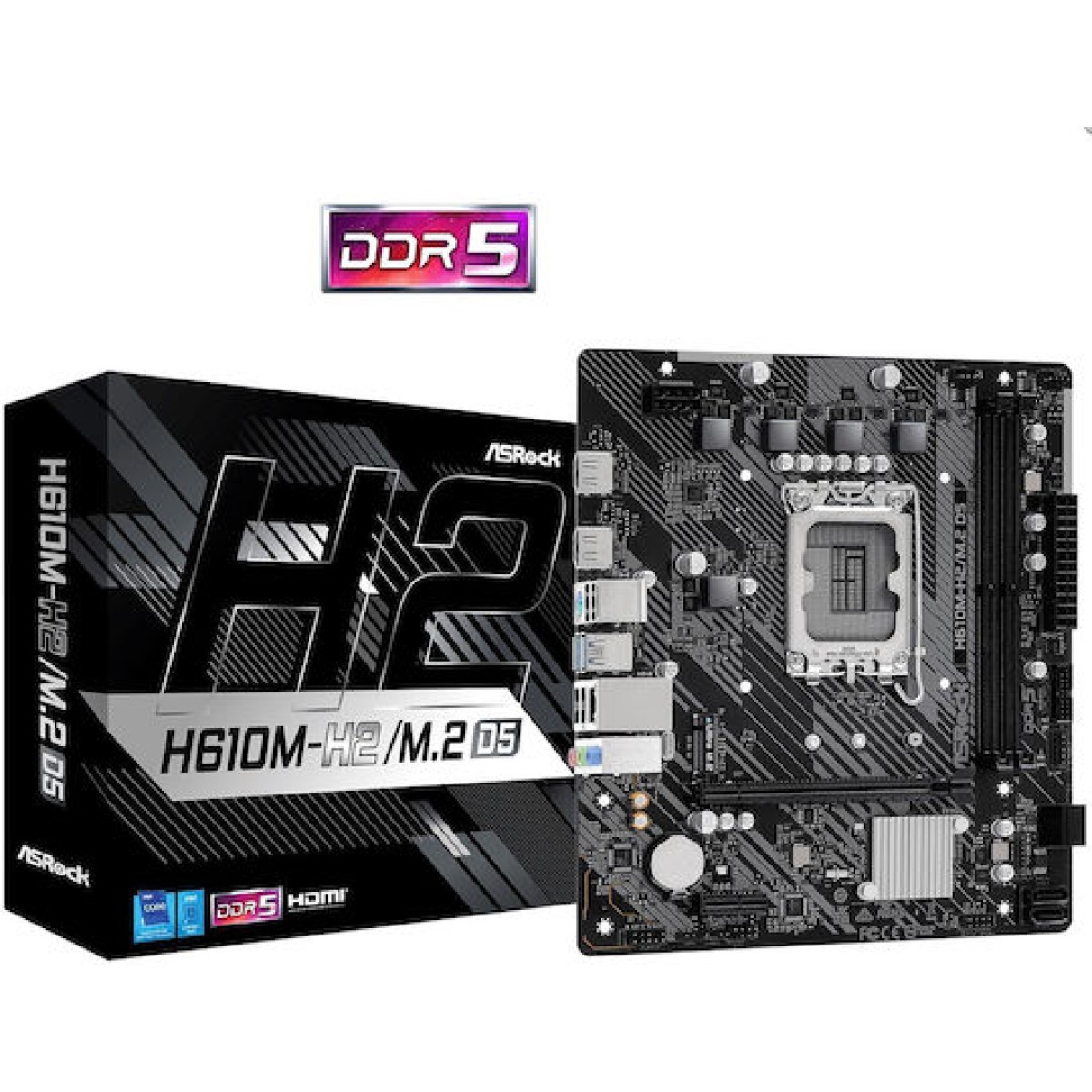 ASRock H610M-H2/M.2 D5 Motherboard Micro ATX με Intel 1700 Socket 90-MXBML0-A0UAYZ