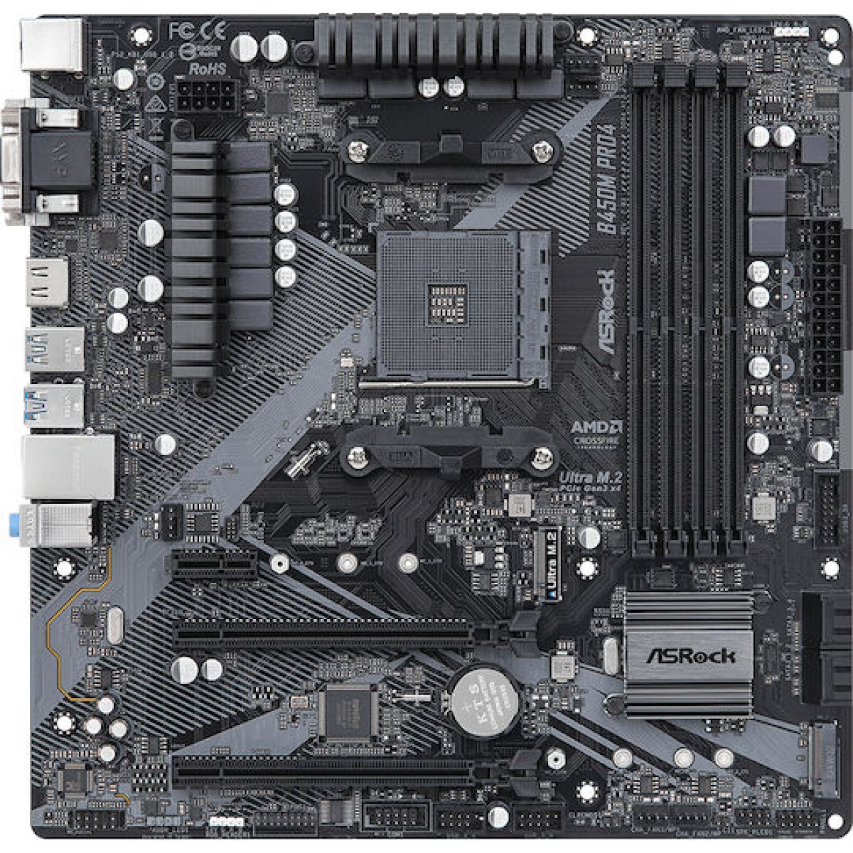 ASRock B450M-Pro4 rev. 2.0 Motherboard Micro ATX με AMD AM4 Socket
