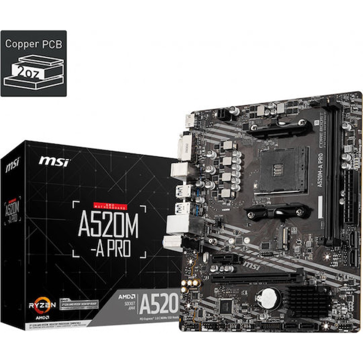 MSI A520M-A PRO Motherboard Micro ATX με AMD AM4 Socket 7C96-001R