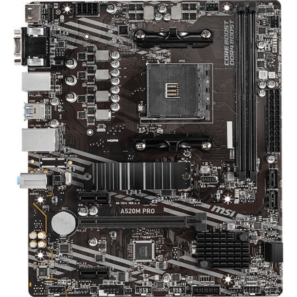 MSI A520M Pro Motherboard Micro ATX με AMD AM4 Socket 7D14-005R