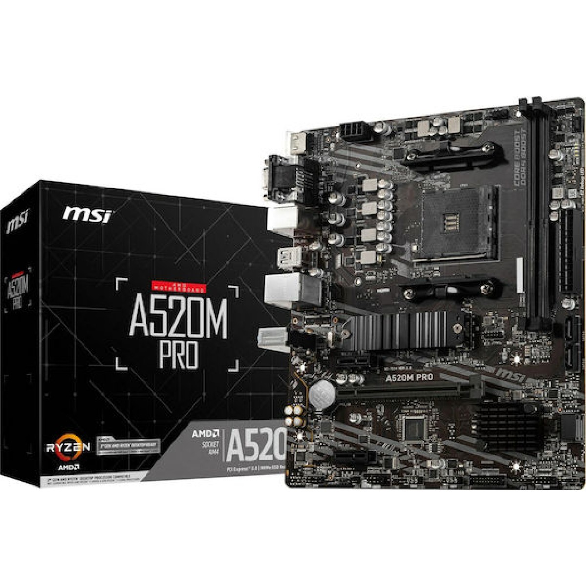MSI A520M Pro Motherboard Micro ATX με AMD AM4 Socket 7D14-005R