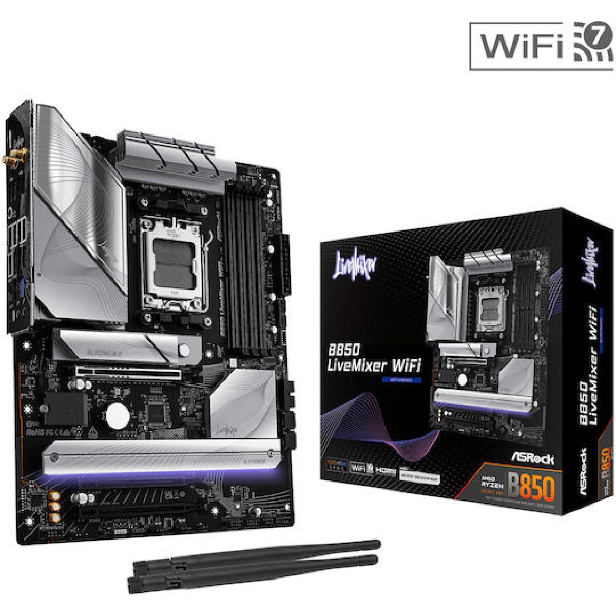 ASRock B850 LiveMixer WiFi Motherboard ATX με AMD AM5 Socket 90-MXBQU0-A0UAYZ