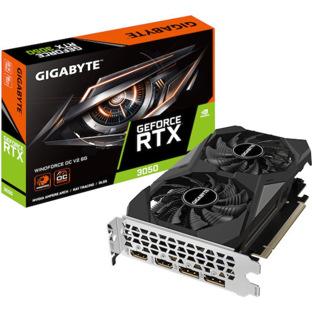 Gigabyte GeForce RTX 3050 6GB GDDR6 Windforce OC v2 Κάρτα Γραφικών
