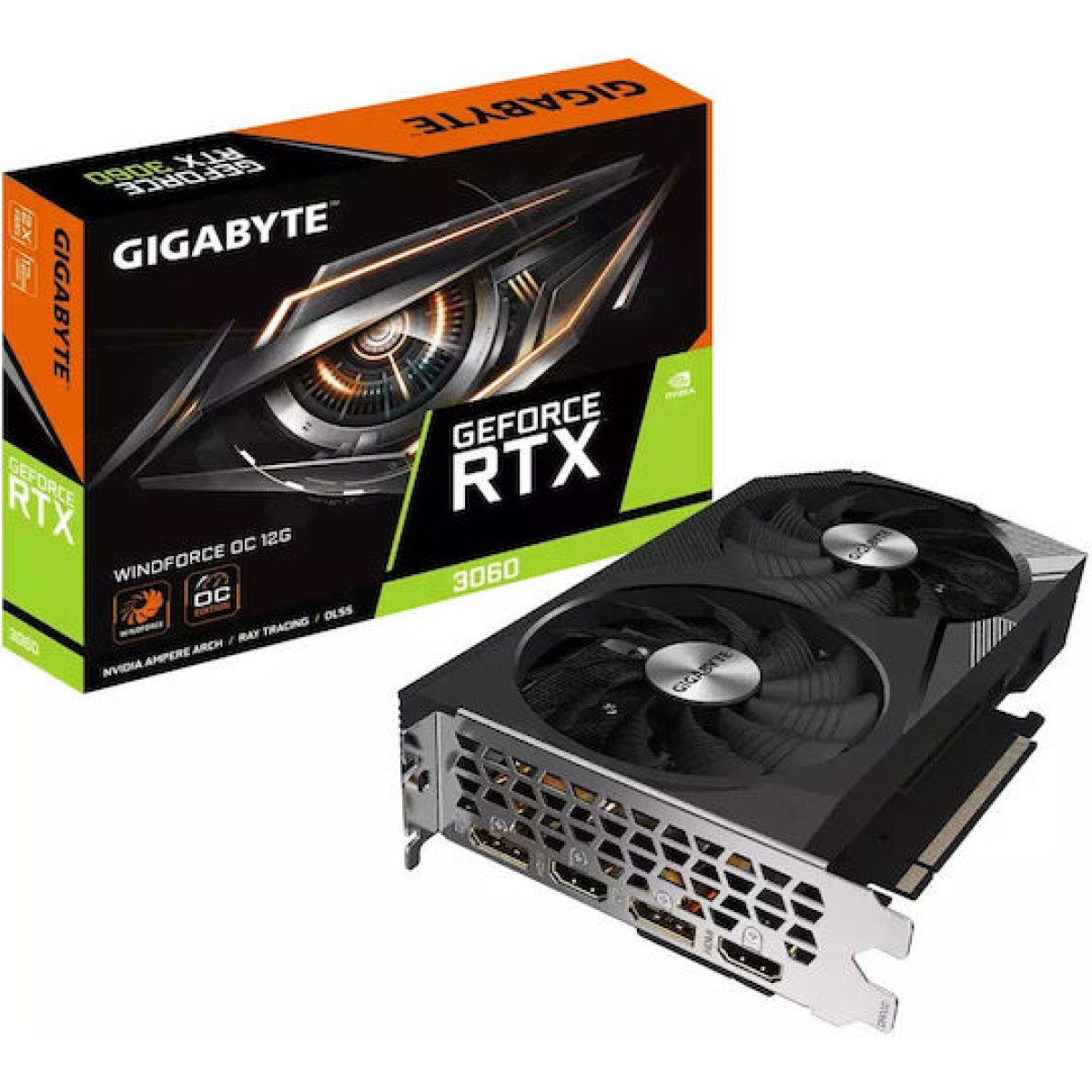 Gigabyte GeForce RTX 3060 rev. 2.0 12GB GDDR6 Windforce OC Κάρτα Γραφικών
