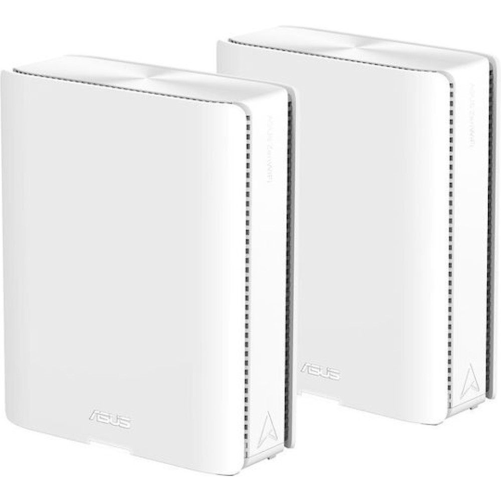 Asus ZenWiFi BQ16 v1 WiFi Mesh Network Access Point Wi‑Fi 7 Quad Band (2.4 & 5 & 5 & 6GHz) σε Διπλό Kit Λευκό