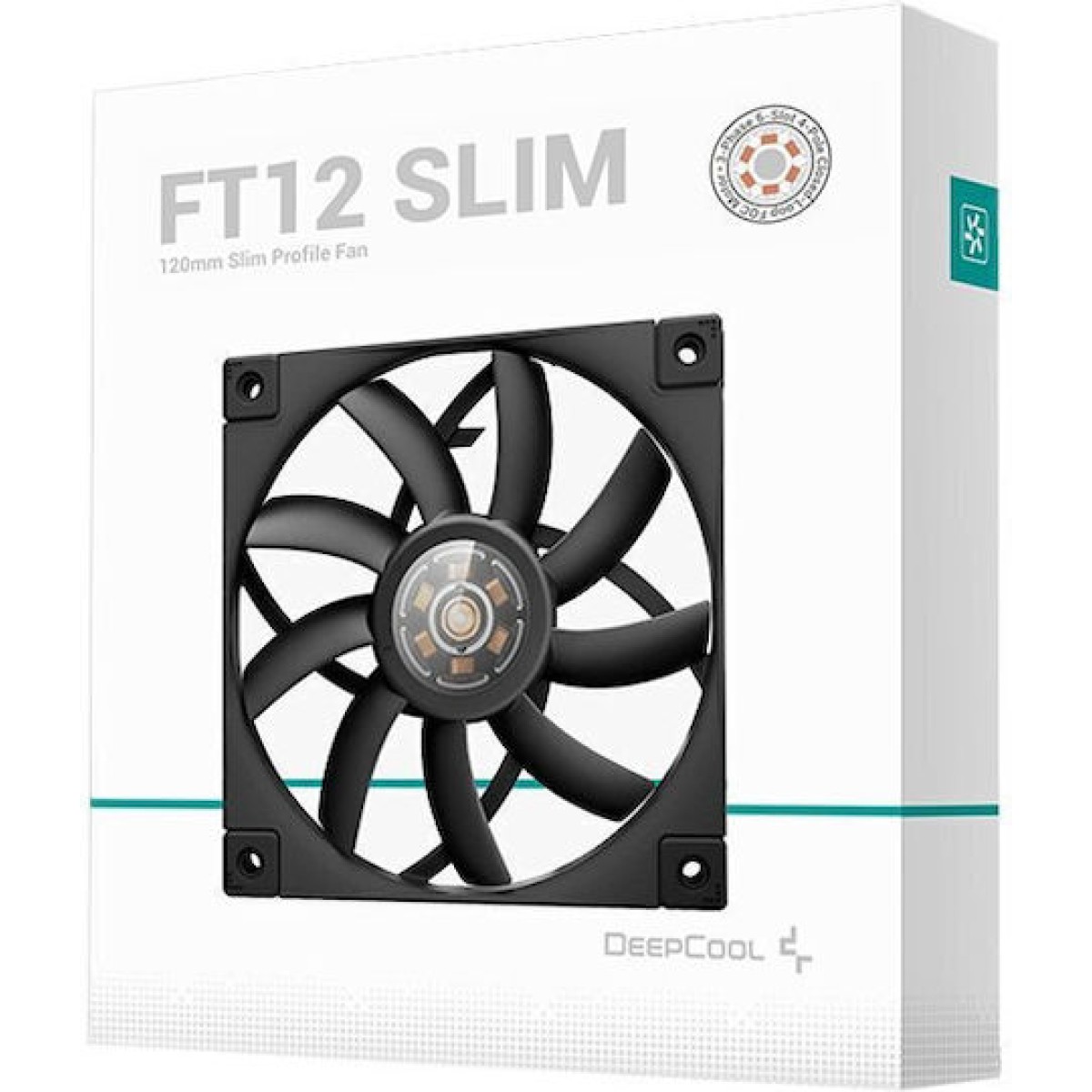 Deepcool FT12 Slim Case Fan 120mm με Λευκό Φωτισμό και Σύνδεση 4-Pin PWM Διάφανο