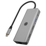 Icy Box IB-DK4012-CPD USB-C Docking Station με HDMI 4K PD Ethernet και σύνδεση 2 Οθονών Γκρι