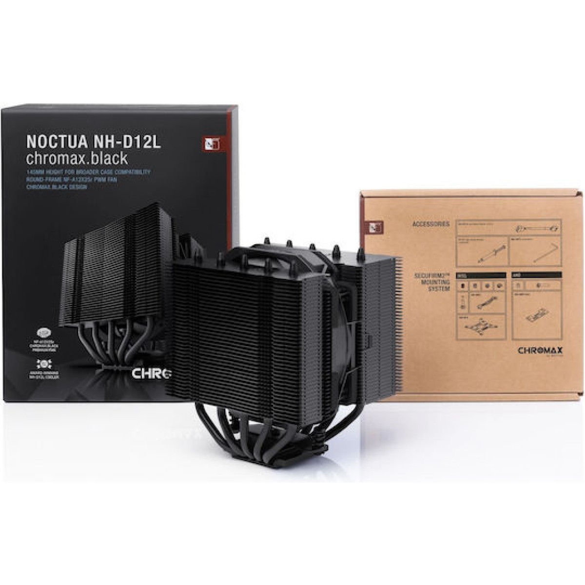 Noctua NH-D12L Chromax.Black Ψύκτρα Επεξεργαστή για Socket AM4/AM5/1200/115x/1700