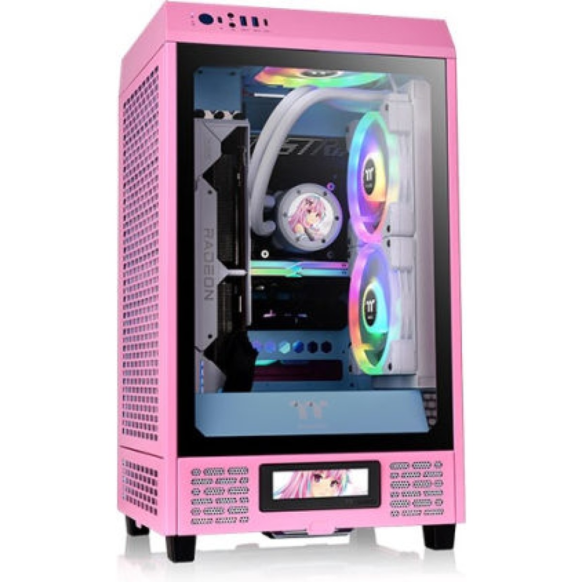 Thermaltake The Tower 200 Mini Chassis Gaming Mini Tower Κουτί Υπολογιστή με Πλαϊνό Παράθυρο Bubble Pink