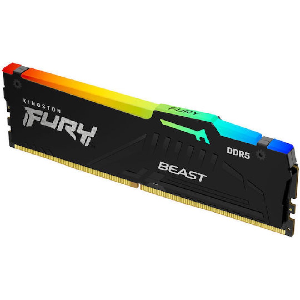 Kingston Fury Beast RGB DDR5 με Module 1x8GB και Ταχύτητα 6000 για Desktop