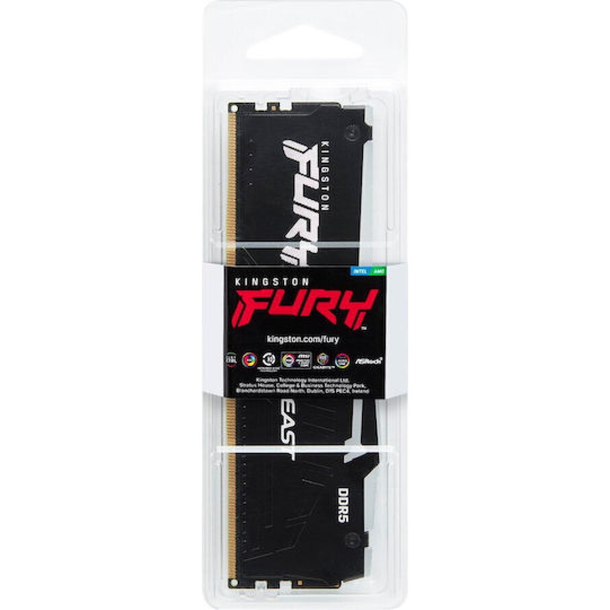 Kingston Fury Beast RGB DDR5 με Module 1x8GB και Ταχύτητα 6000 για Desktop