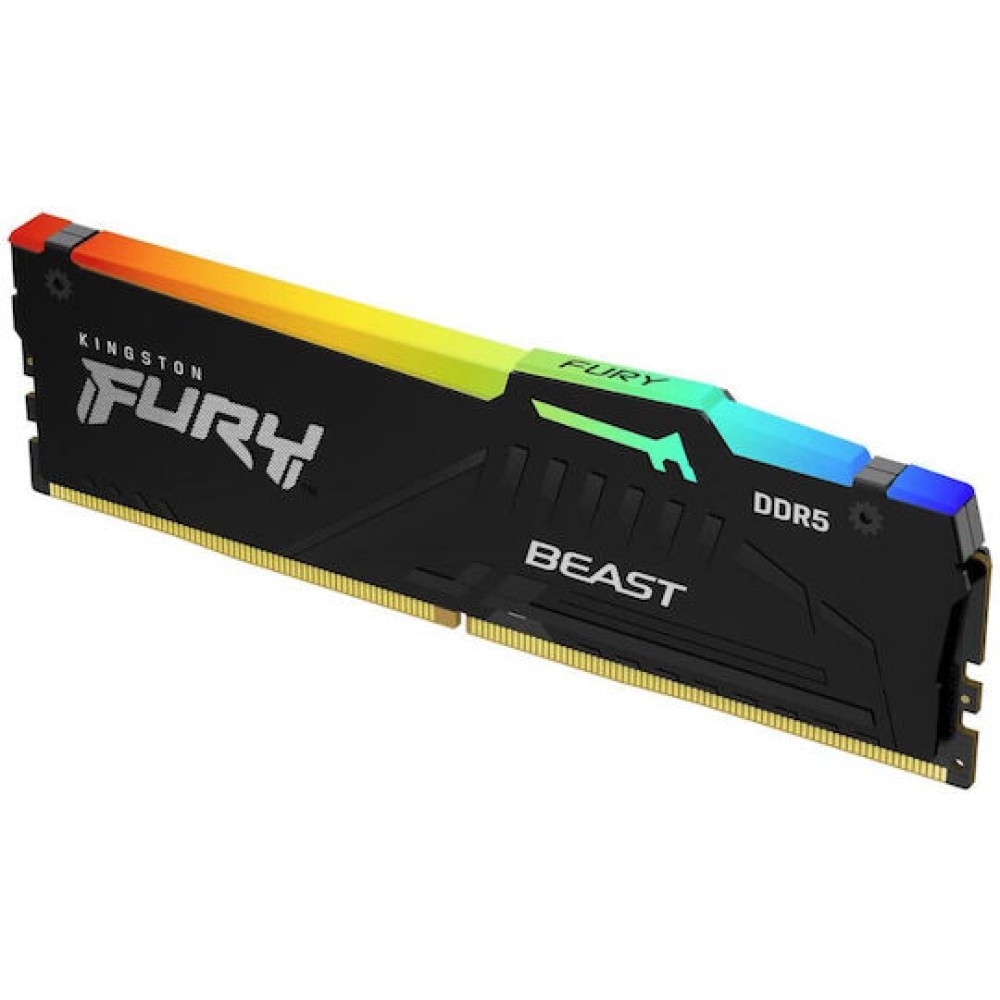 Kingston Fury Beast RGB DDR5 με Module 1x32GB και Ταχύτητα 6000 για Desktop