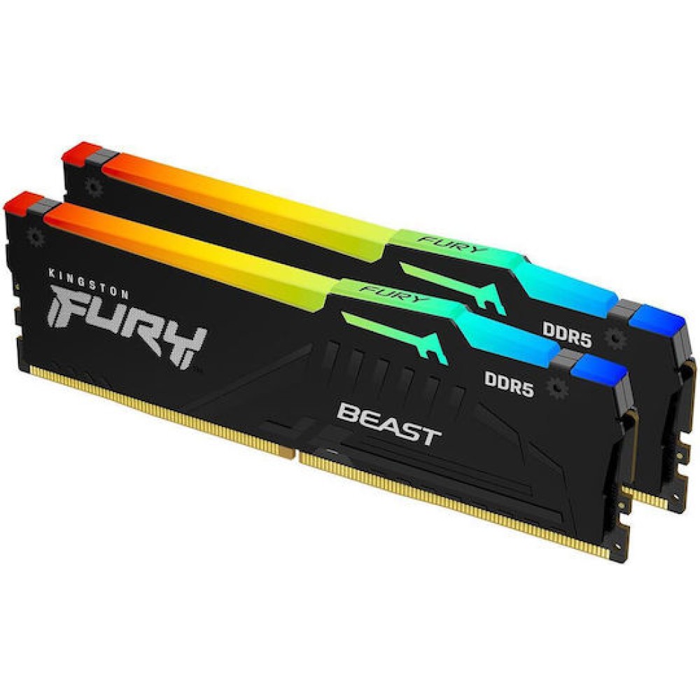 Kingston Fury Beast RGB DDR5 32GB RAM με 2x16GB Modules και Ταχύτητα 6000 για Desktop