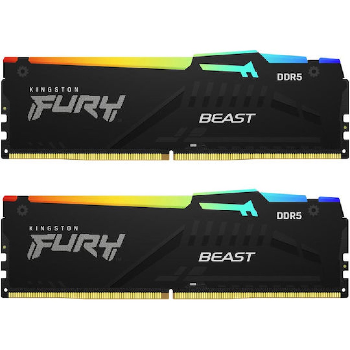 Kingston FURY Beast RGB DDR5 32GB RAM με 2x16GB Modules και Ταχύτητα 6400 για Desktop