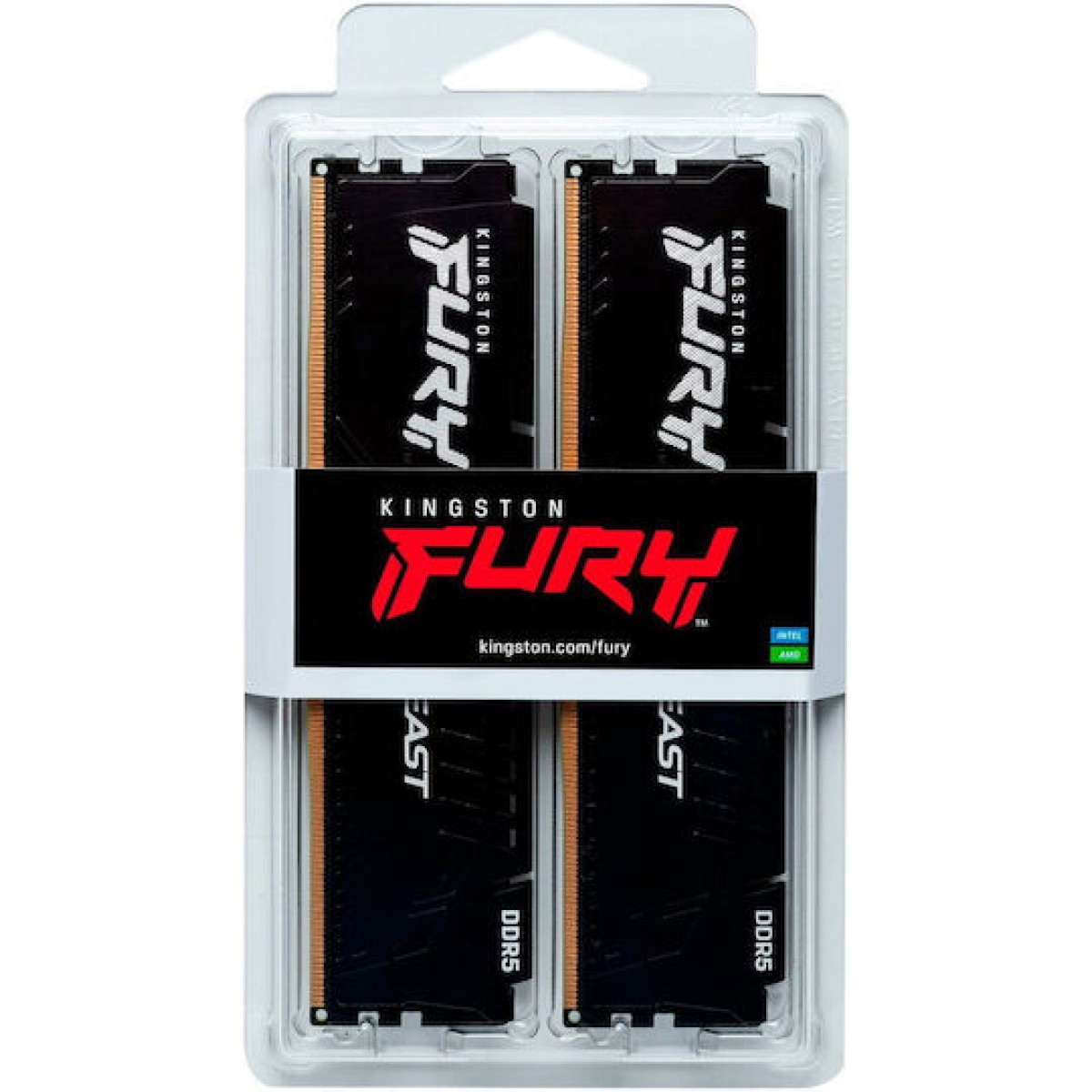 Kingston Fury Beast DDR5 64GB RAM με 2x32GB Modules και Ταχύτητα 6400 για Desktop