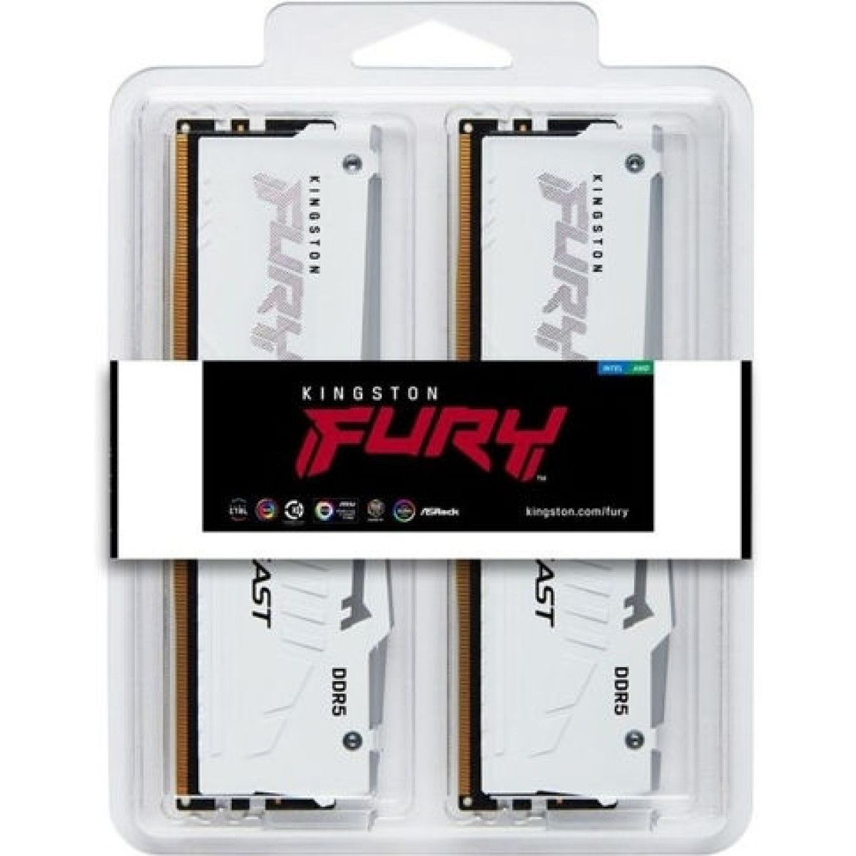 Kingston Fury Beast RGB DDR5 64GB RAM με 2x32GB Modules και Ταχύτητα 6400 για Desktop