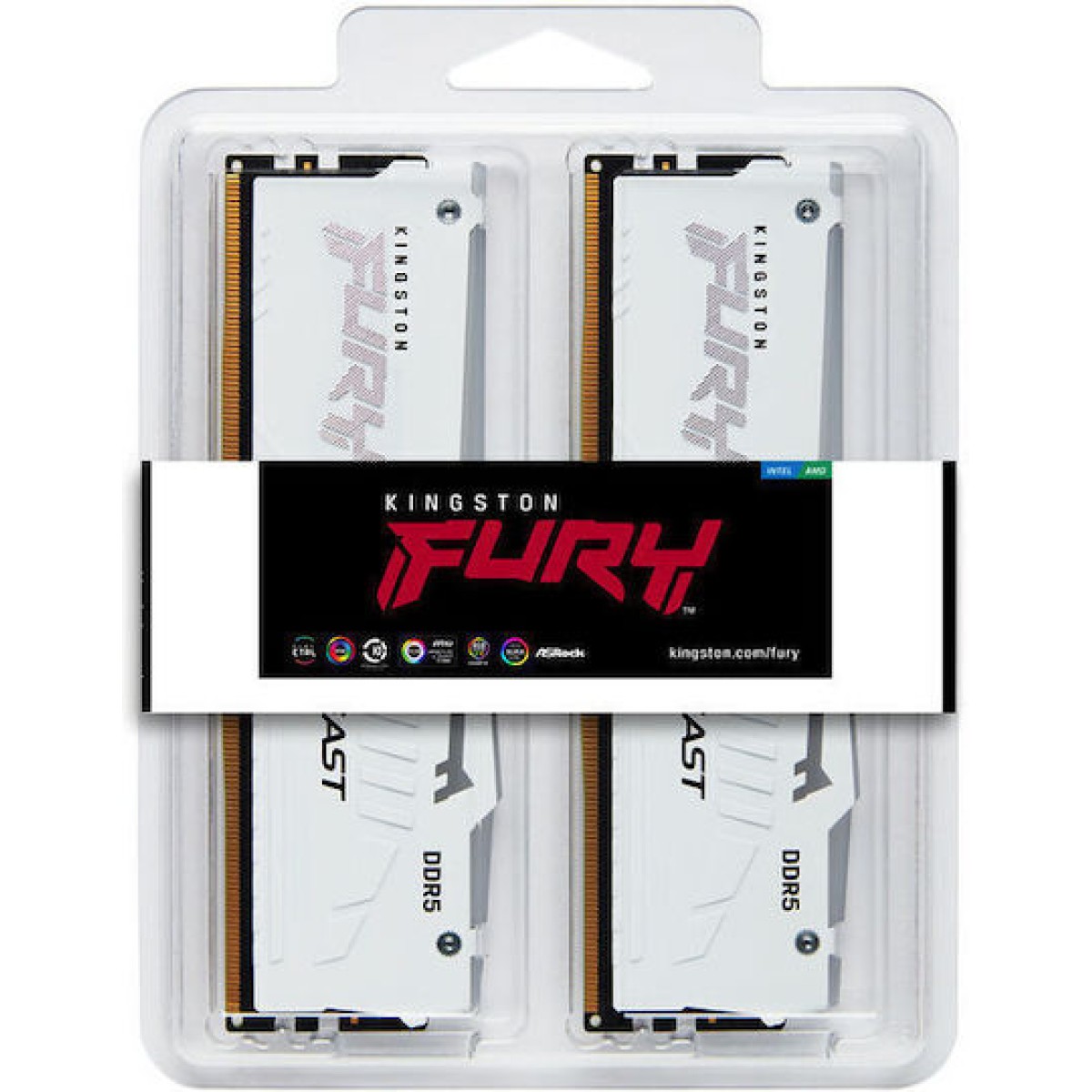 Kingston Fury Beast RGB DDR5 32GB RAM με 2x16GB Modules και Ταχύτητα 6400 για Desktop