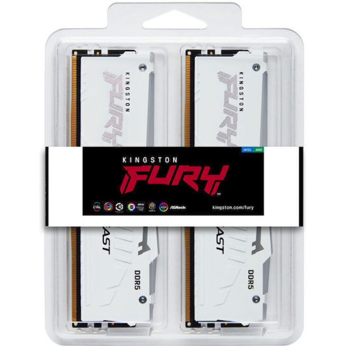 Kingston Fury Beast RGB DDR5 64GB RAM με 2x32GB Modules και Ταχύτητα 6400 για Desktop