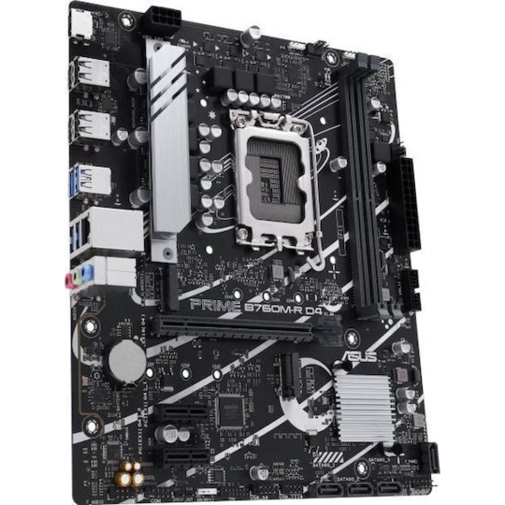 Asus Prime B760M-R D4 Motherboard Micro ATX με Intel 1700 Socket 90MB1HA0-M0EAY0