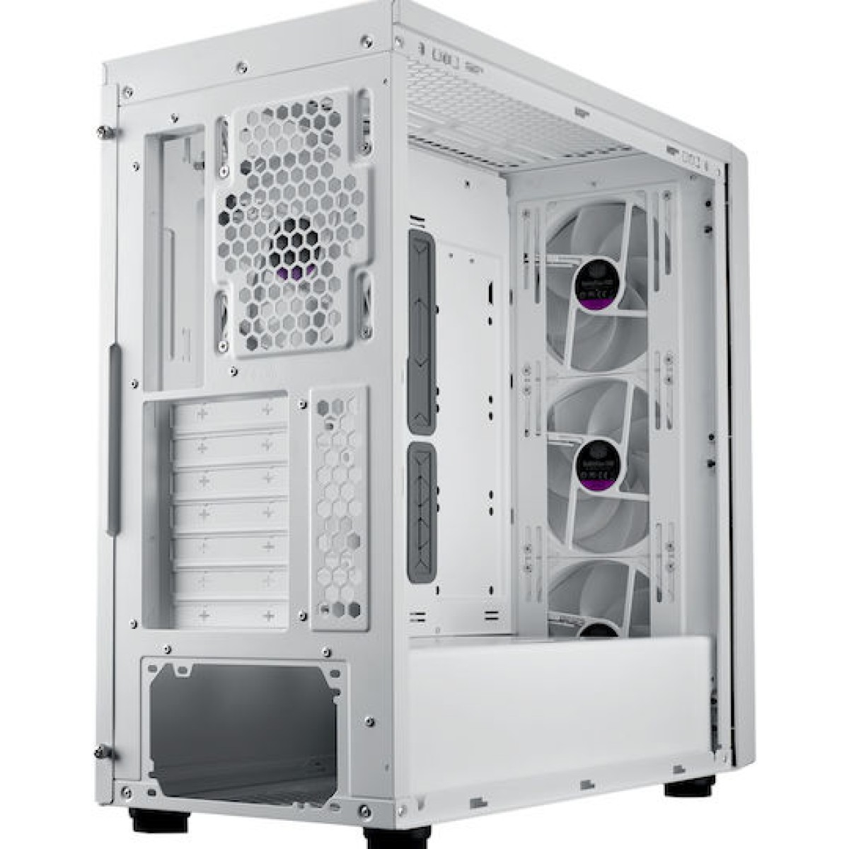 CoolerMaster MasterBox 600 Gaming Midi Tower Κουτί Υπολογιστή με Πλαϊνό Παράθυρο και RGB Φωτισμό Λευκό