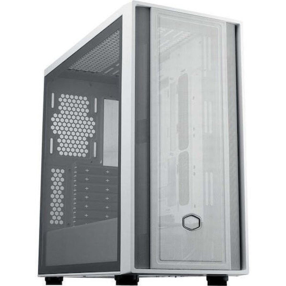 CoolerMaster MasterBox 600 Lite Midi Tower Κουτί Υπολογιστή με Πλαϊνό Παράθυρο Λευκό