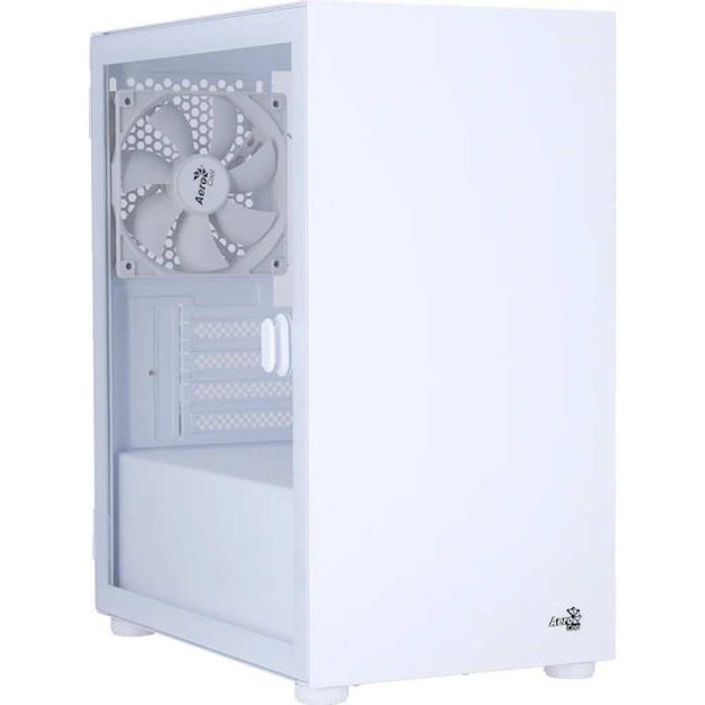 Aerocool CS111 Gaming Mini Tower Κουτί Υπολογιστή με Πλαϊνό Παράθυρο Λευκό