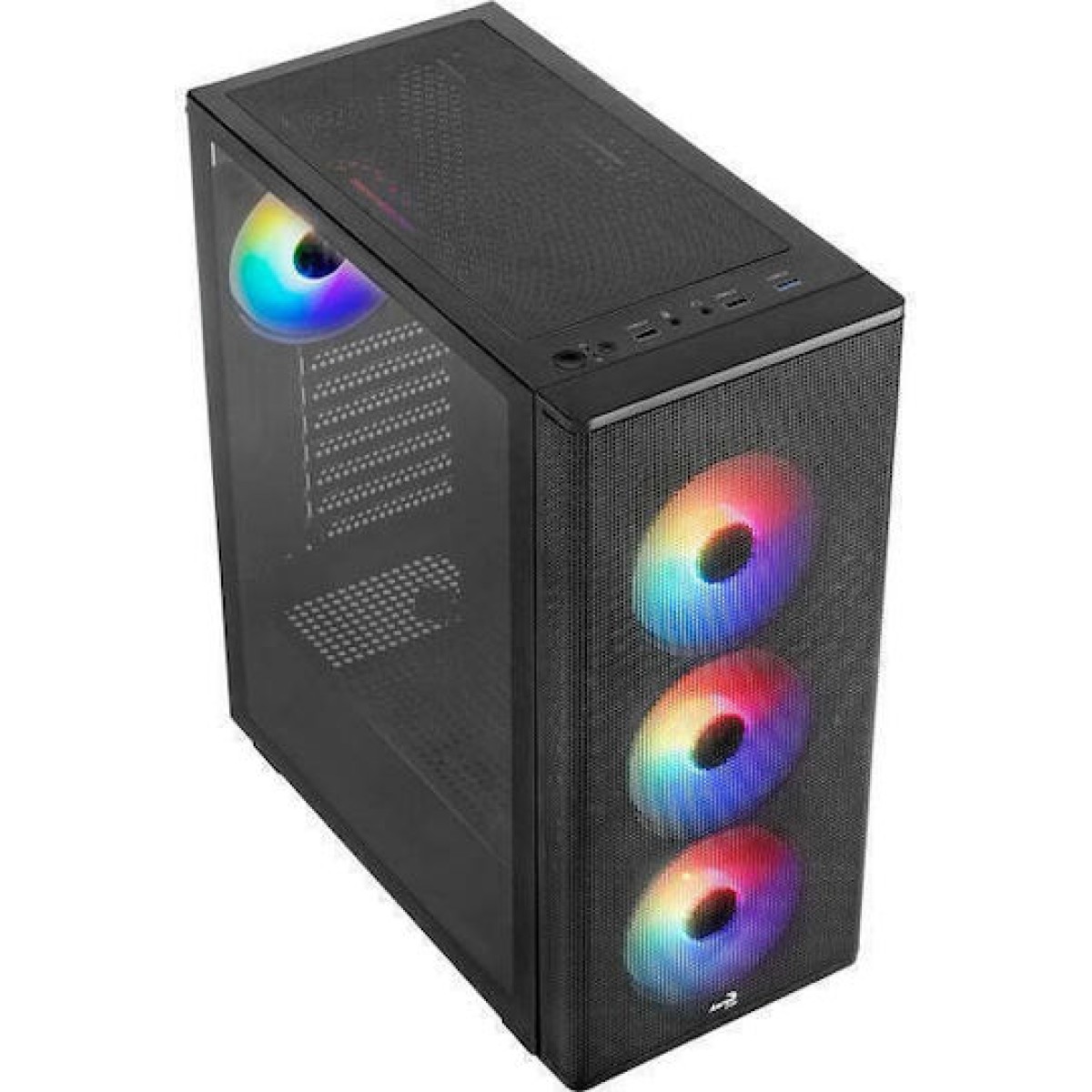 Aerocool Designer Gaming Midi Tower Κουτί Υπολογιστή με RGB Φωτισμό Μαύρο