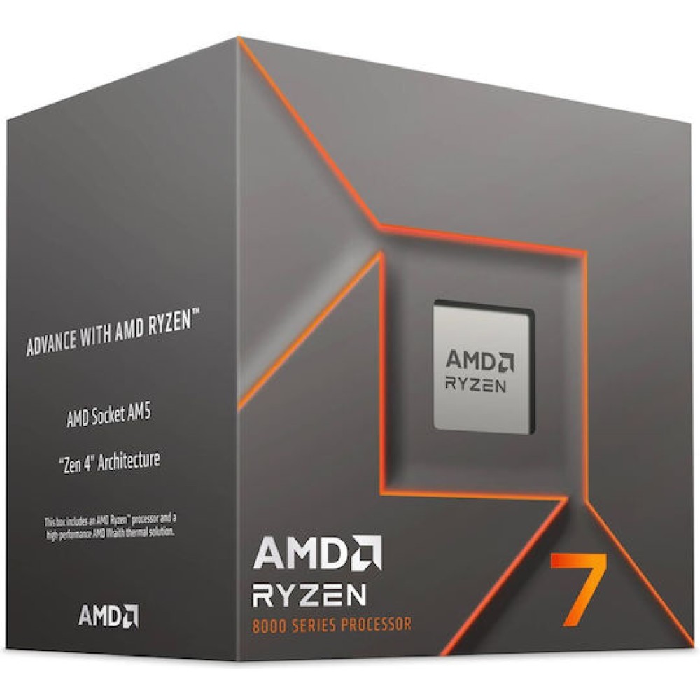 AMD Ryzen 7 8700F 4.1GHz Επεξεργαστής 8 Πυρήνων για Socket AM5 σε Κουτί με Ψύκτρα