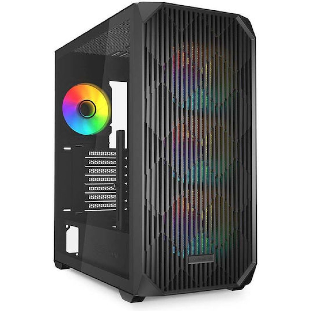 Sharkoon AK3 RGB Gaming Midi Tower Κουτί Υπολογιστή με Πλαϊνό Παράθυρο Μαύρο