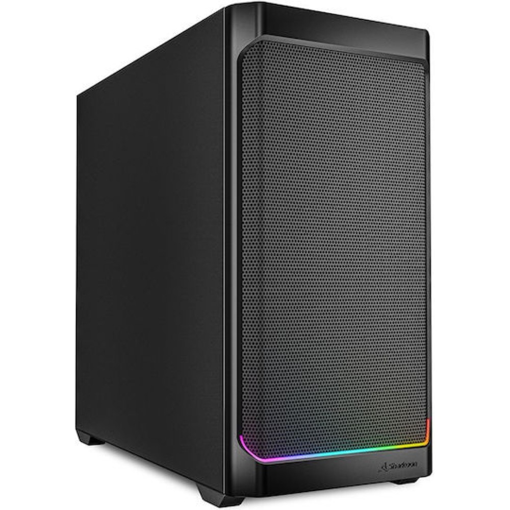 Sharkoon MK4 RGB Strip Gaming Midi Tower Κουτί Υπολογιστή με Πλαϊνό Παράθυρο Μαύρο