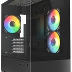 Sharkoon MK6 RGB Micro Tower Κουτί Υπολογιστή με Πλαϊνό Παράθυρο Μαύρο