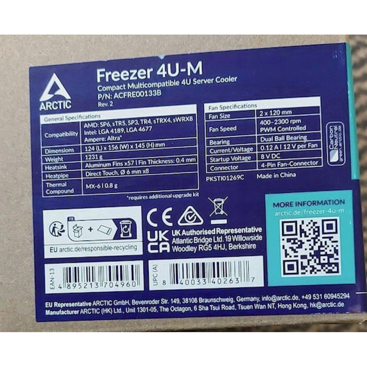 Arctic Freezer 4U-M Rev. 2 Ψύκτρα Επεξεργαστή Διπλού Ανεμιστήρα για Socket