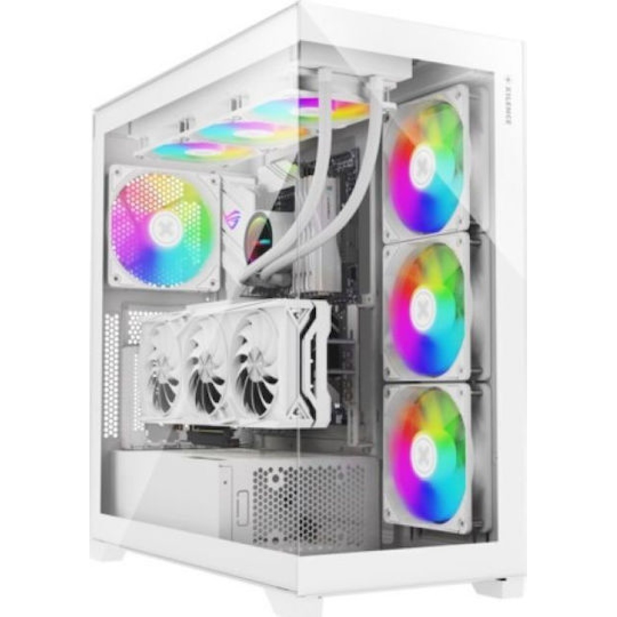 Xilence Xilent Gleam Gaming Midi Tower Κουτί Υπολογιστή με Πλαϊνό Παράθυρο και RGB Φωτισμό Λευκό