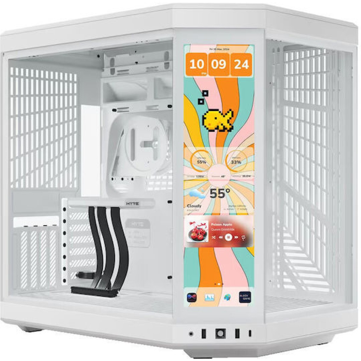 HYTE Y70 Touch Infinite Gaming Midi Tower Κουτί Υπολογιστή με Πλαϊνό Παράθυρο Λευκό