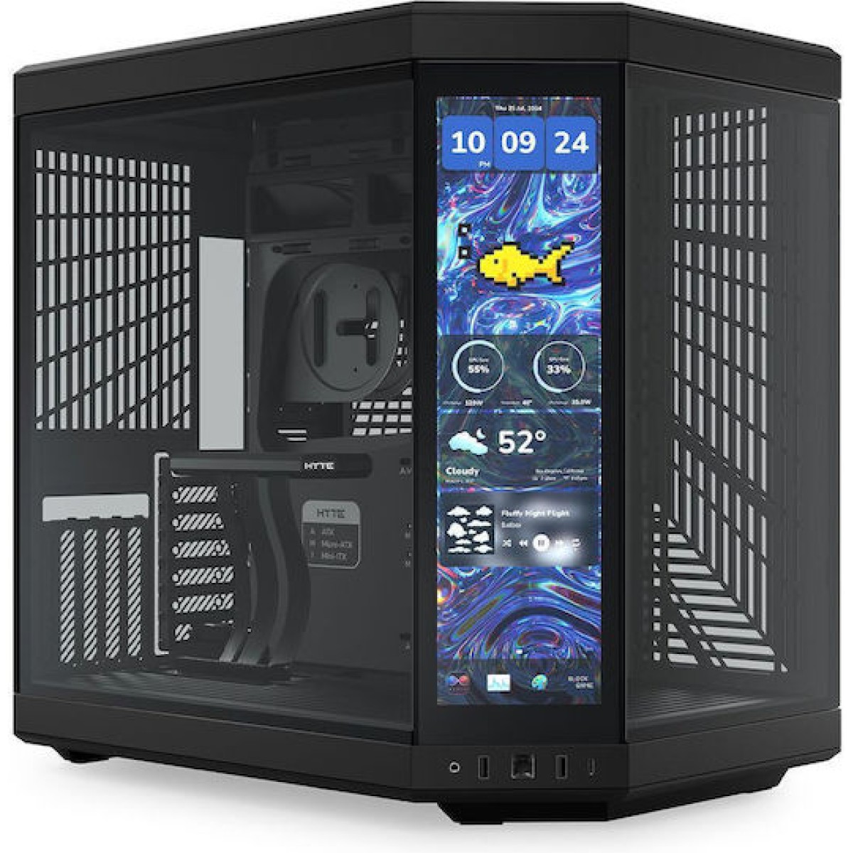 HYTE Y70 Touch Infinite Gaming Midi Tower Κουτί Υπολογιστή με Πλαϊνό Παράθυρο Μαύρο