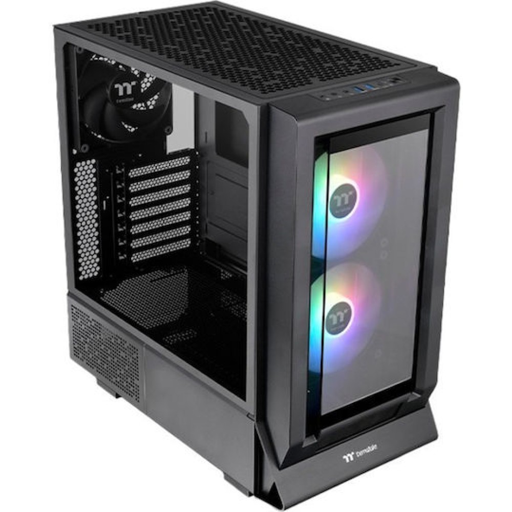 Thermaltake Ceres 350 MX Midi Tower Κουτί Υπολογιστή με Πλαϊνό Παράθυρο και RGB Φωτισμό Μαύρο