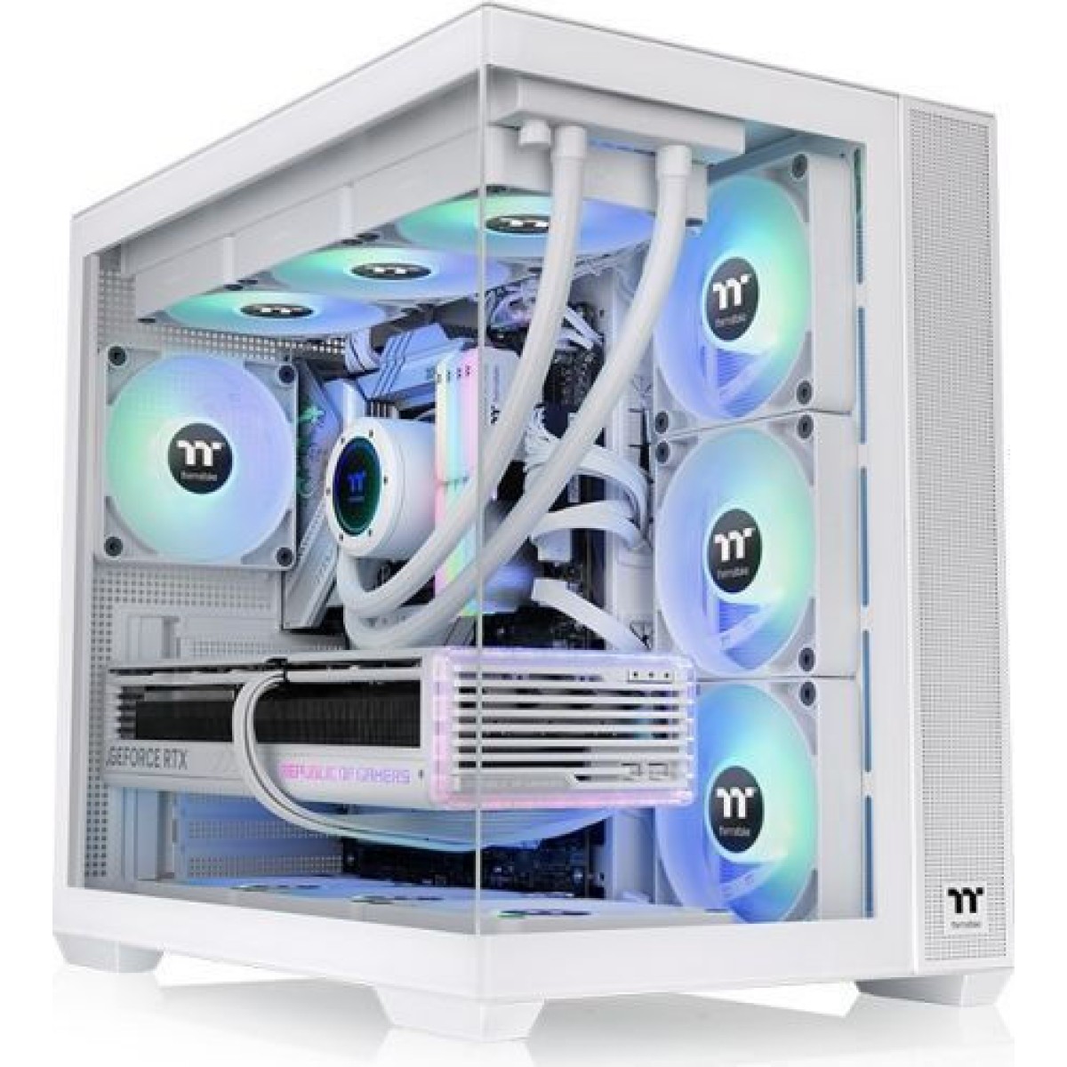 Thermaltake View 380 TG ARGB Gaming Midi Tower Κουτί Υπολογιστή Λευκό