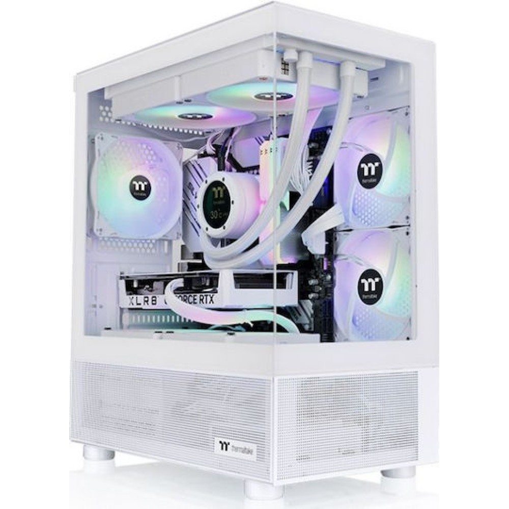 Thermaltake View 170 TG Gaming Micro Tower Κουτί Υπολογιστή με Πλαϊνό Παράθυρο και RGB Φωτισμό Λευκό