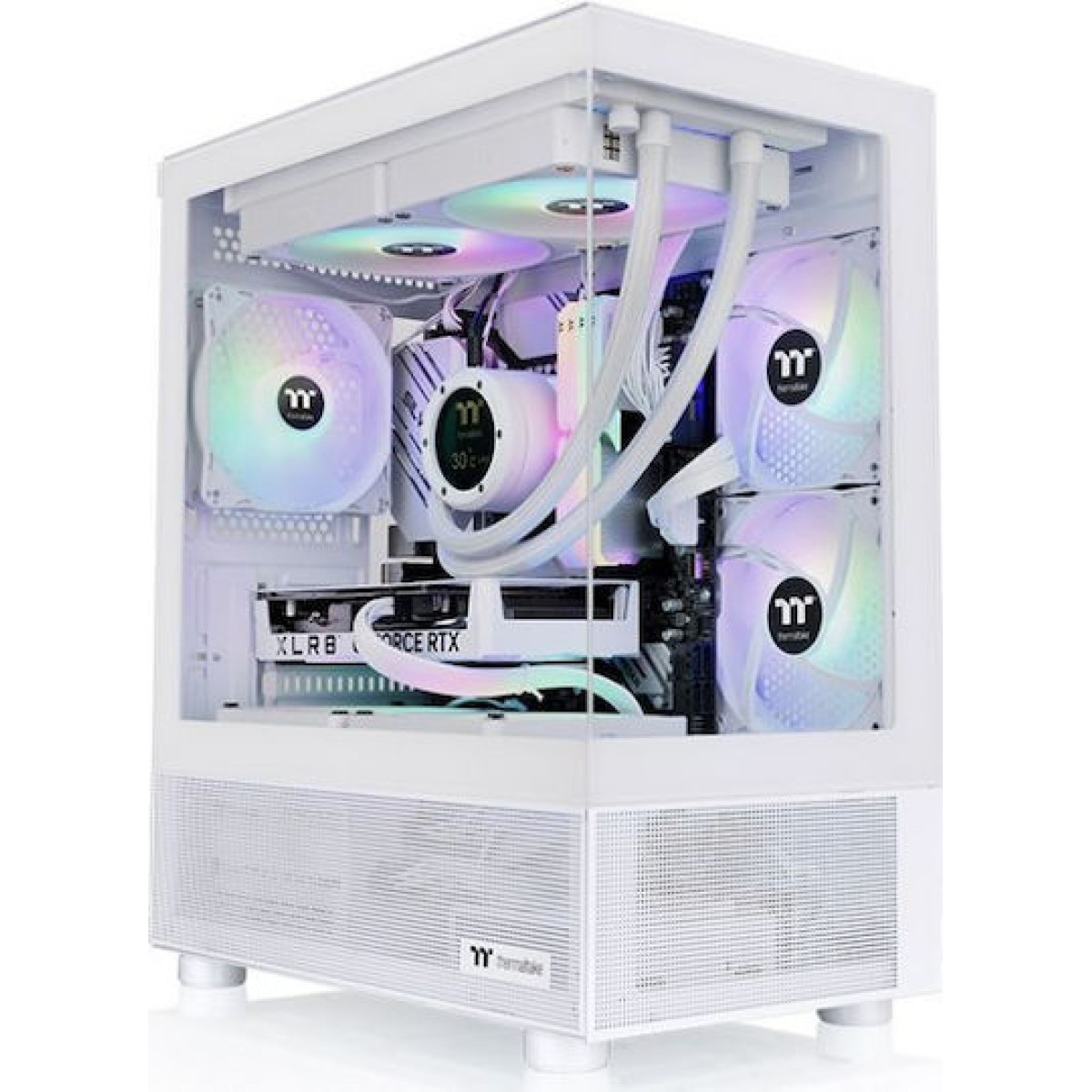 Thermaltake View 170 TG Gaming Micro Tower Κουτί Υπολογιστή με Πλαϊνό Παράθυρο και RGB Φωτισμό Λευκό