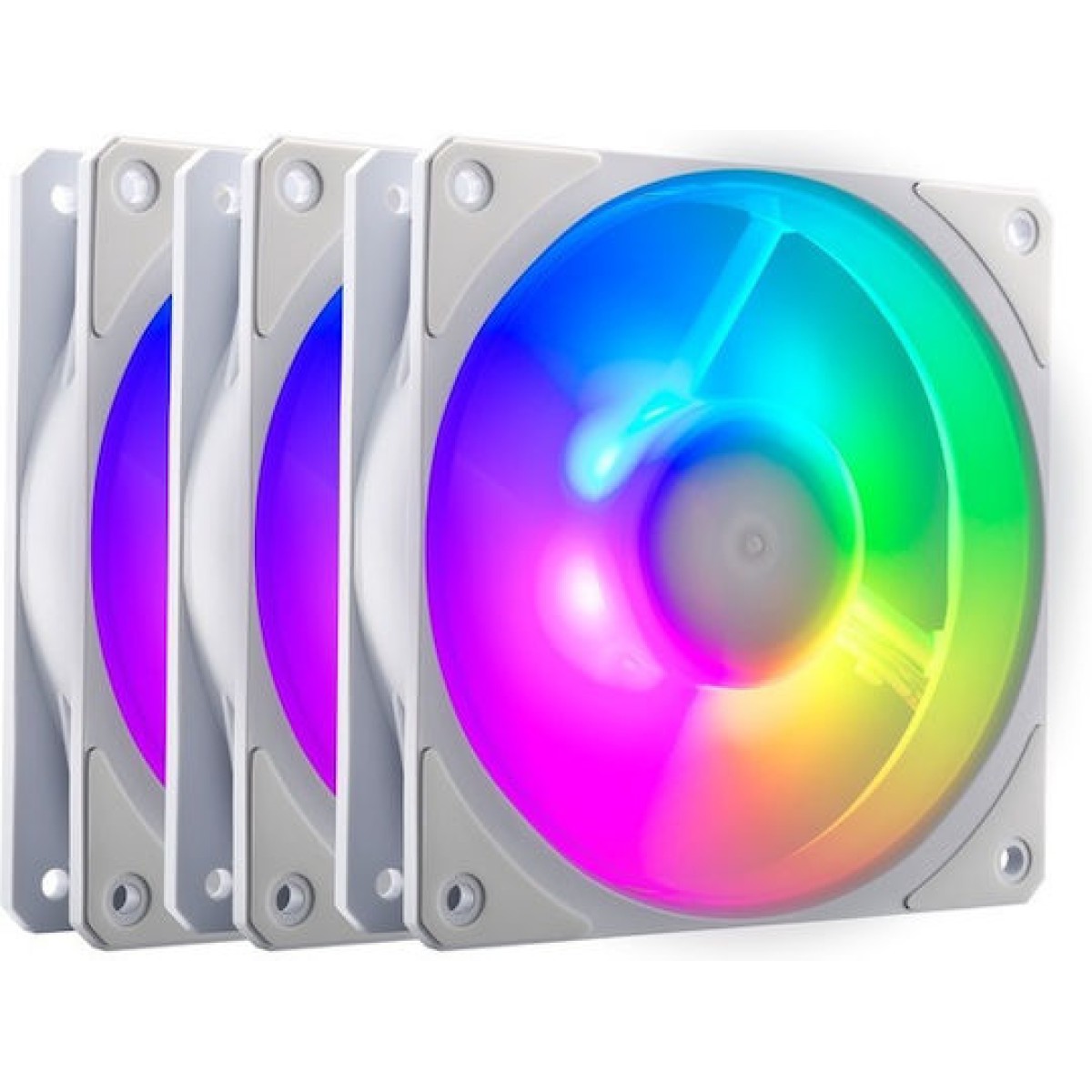 CoolerMaster Mobius 120P Case Fan με ARGB Φωτισμό και Σύνδεση 4-Pin PWM 3τμχ Λευκό