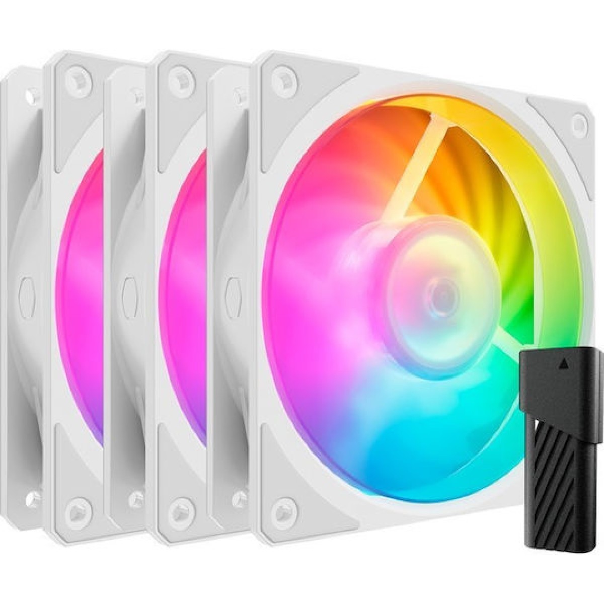 CoolerMaster Mobius 120P Case Fan με ARGB Φωτισμό και Σύνδεση 4-Pin PWM 3τμχ Λευκό